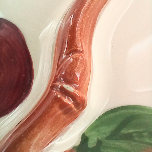 Franciscan Apple Divided Grill Dinner Plate ~ 11" Hand-Painted Ceramic Dish USA - Picture 10 of 15